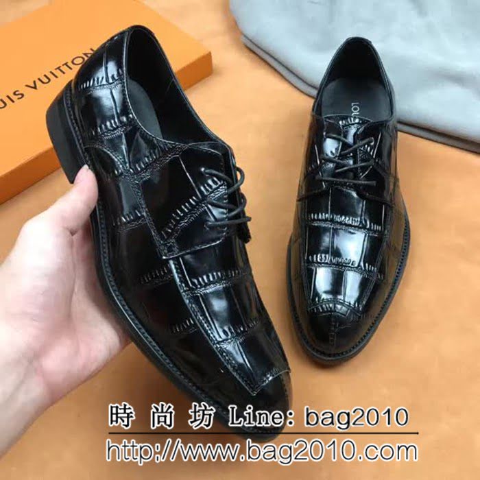 路易威登LV 新款來襲 擦色牛皮正裝男士皮鞋 8FX2253
